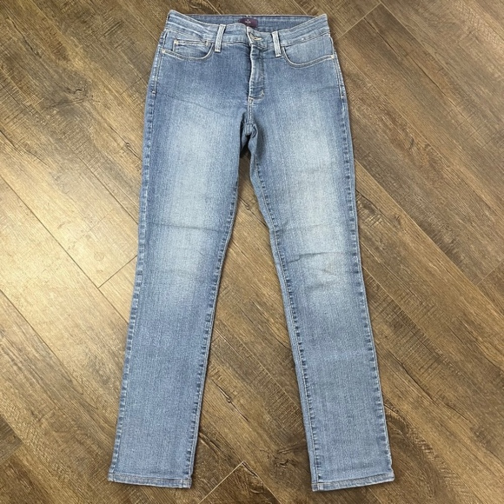 NYDJ Slim Straight Blue Jeans Pants Denim ((size 4))
